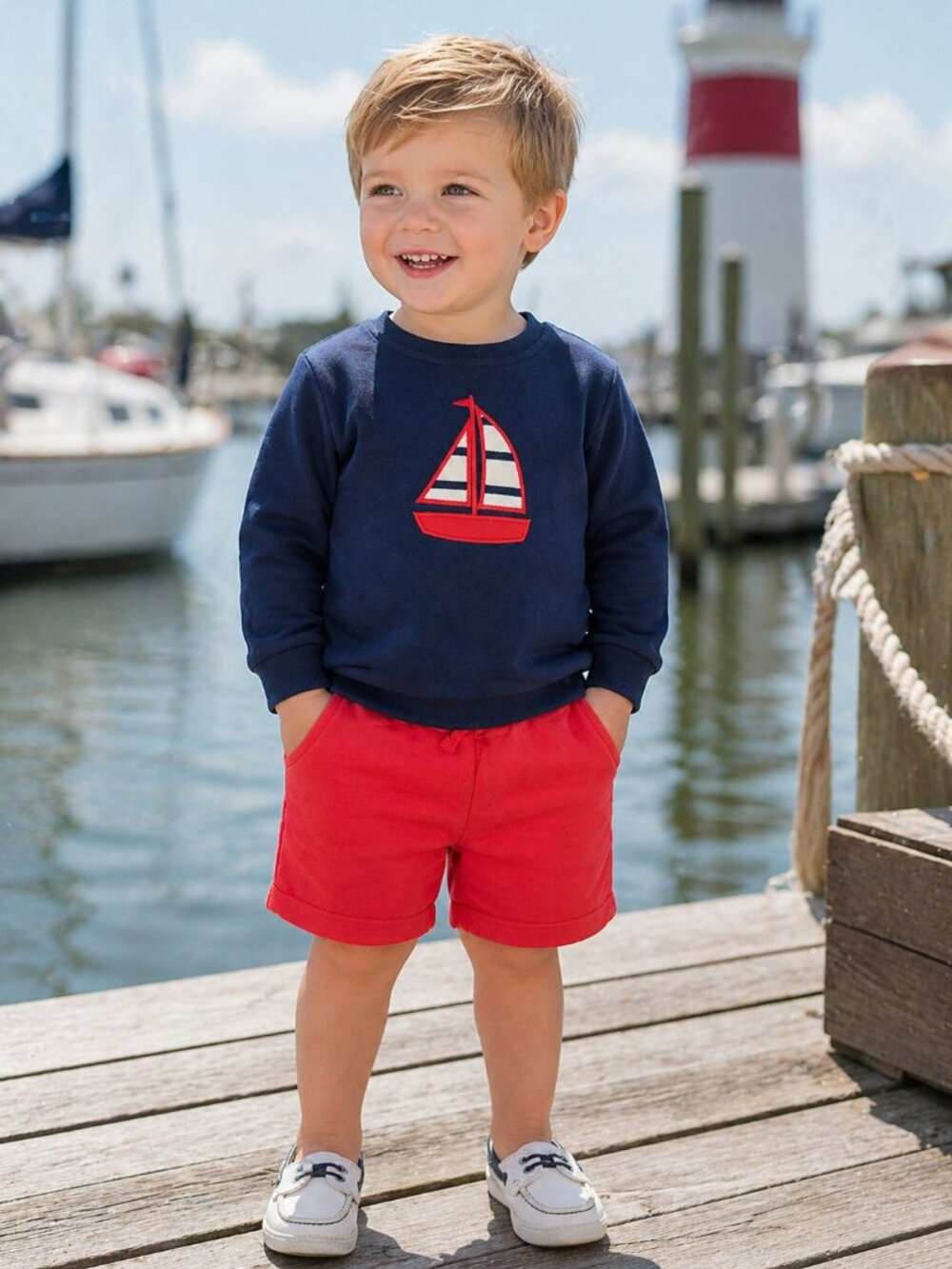 NWT Tullabee Toddler Boy 2 Piece Nautical Sailboat Set Size 18-24 Months Preppy